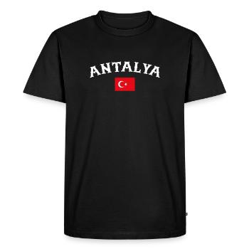 Antalya Turquie Turquie Drapeau turc Turc - T-shirt Premium bio Homme - noir - Devant - Nico (187cm)