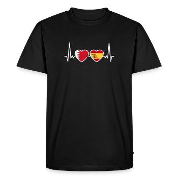 Bahrain Spain Vintage Heartbeat Flag Bahraini - Men's Premium Organic T-Shirt - black - Front - Nico (187cm)