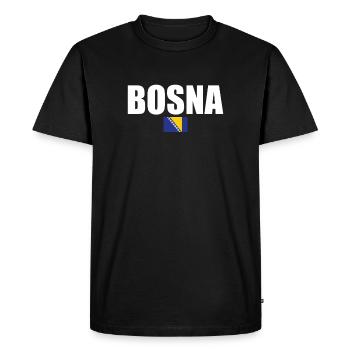 Bosna Bosnia Bosnian Flag Bosnians - Men's Premium Organic T-Shirt - black - Front - Nico (187cm)