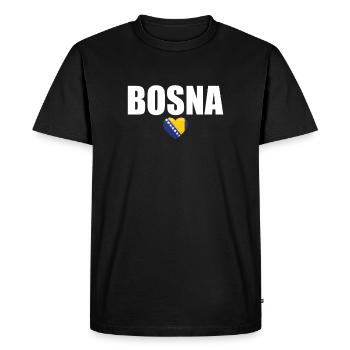 Bosna Bosnia Bosnian Flag Bosnians - Men's Premium Organic T-Shirt - black - Front - Nico (187cm)