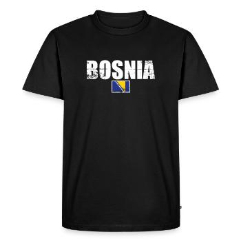 Bosnie Bosnie Vintage Drapeau bosniaque - T-shirt Premium bio Homme - noir - Devant - Nico (187cm)