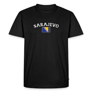 Sarajevo Vintage Bosnie Vintage Drapeau bosniaque - T-shirt Premium bio Homme - noir - Devant - Nico (187cm)