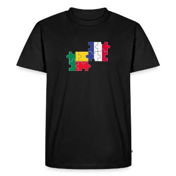 Bénin France Drapeau Béninois - T-shirt Premium bio Homme - noir - Devant - Nico (187cm)