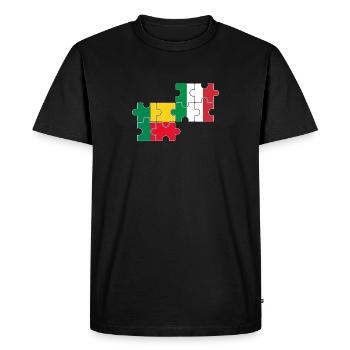 Bénin Italie Drapeau Béninois - T-shirt Premium bio Homme - noir - Devant - Nico (187cm)