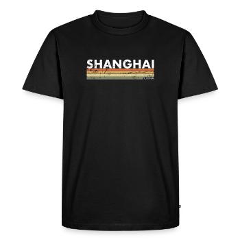 Shanghai China Vintage Chinesische Chinese - Men's Premium Organic T-Shirt - black - Front - Nico (187cm)