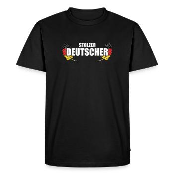 Proud German Patriot Germany Flag - Men's Premium Organic T-Shirt - black - Front - Nico (187cm)