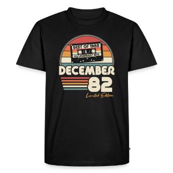 Décembre 1982 Vintage Retro Anniversaire - T-shirt Premium bio Homme - noir - Devant - Nico (187cm)