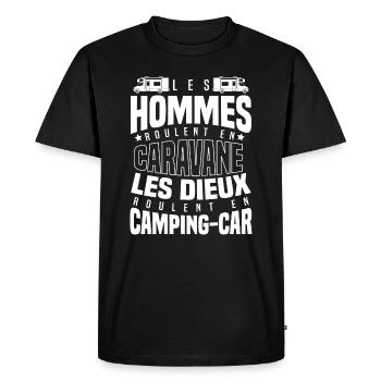 Camping cariste humour caravane camping car - T-shirt Premium bio Homme - noir - Devant - Nico (187cm)