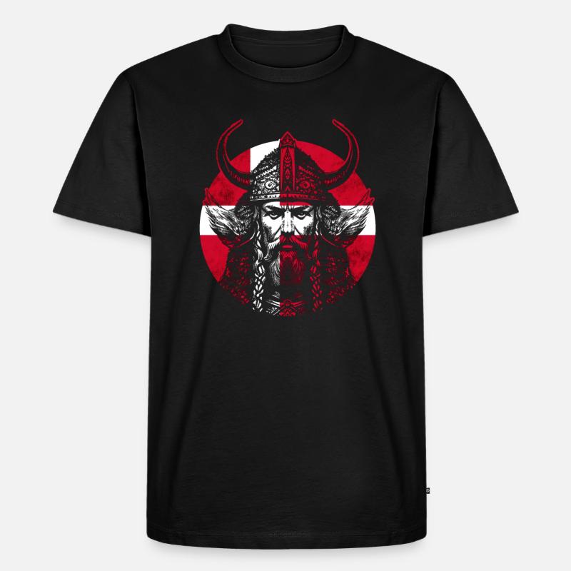 Dänischer Wikinger Krieger - Männer Premium Bio T-Shirt - Schwarz
