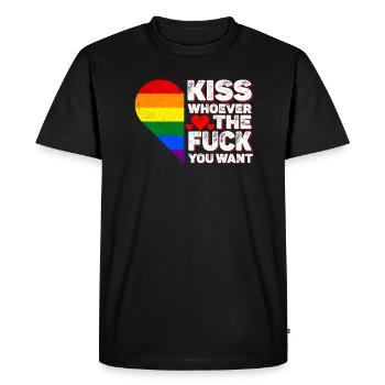 Kiss whoever the hell you want - LGBTQ+ - Men's Premium Organic T-Shirt - black - Front - Nico (187cm)