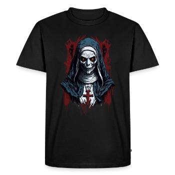 Nun Horreur Halloween Creepy - T-shirt Premium bio Homme - noir - Devant - Nico (187cm)