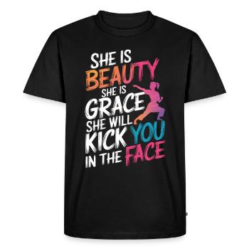 Karaté Karaté Combattant Arts Martiaux - T-shirt Premium bio Homme - noir - Devant - Nico (187cm)
