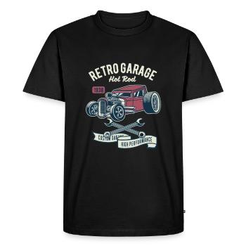Hotrod Retro Auto Vintage lowrider american custom - Men's Premium Organic T-Shirt - black - Front - Nico (187cm)
