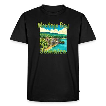 Caribbean Flair : Vacances à Montego Bay, Jamaïque - T-shirt Premium bio Homme - noir - Devant - Nico (187cm)