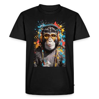 DJ singe Affen Graffiti Design - T-shirt Premium bio Homme - noir - Devant - Nico (187cm)