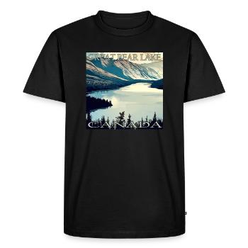 Vacances au Grand Lac de l’Ours, Canada - T-shirt Premium bio Homme - noir - Devant - Nico (187cm)