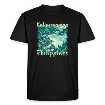Paysage grunge de l’île de Kalanggaman - T-shirt Premium bio Homme - noir - Devant - Nico (187cm)