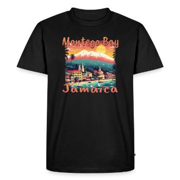 Montego Bay Vibes : Design jamaïcain de style grunge - T-shirt Premium bio Homme - noir - Devant - Nico (187cm)