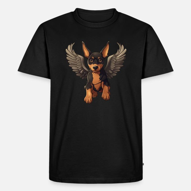 Dobermann Engel Welpe Design - Männer Premium Bio T-Shirt - Schwarz