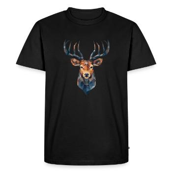 Art polygonal : bois nobles dans un style moderne - T-shirt Premium bio Homme - noir - Devant - Nico (187cm)