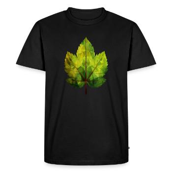 Chestnut magic: tree and leaf in harmony - Men's Premium Organic T-Shirt - black - Front - Nico (187cm)