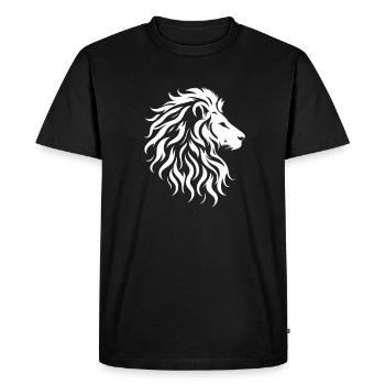 Silhouette majestueuse de tête de lion - T-shirt Premium bio Homme - noir - Devant - Nico (187cm)