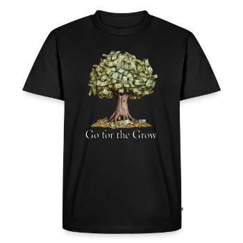 Money Tree Design - Go for the Grow - Men's Premium Organic T-Shirt - black - Front - Nico (187cm)