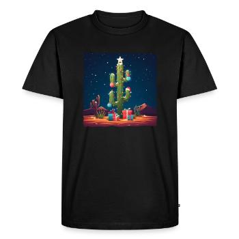 Arbre de Noël Cactus Deserts - T-shirt Premium bio Homme - noir - Devant - Nico (187cm)