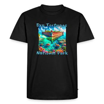 Parc national de Tortugas sèches en Floride – Style grunge - T-shirt Premium bio Homme - noir - Devant - Nico (187cm)