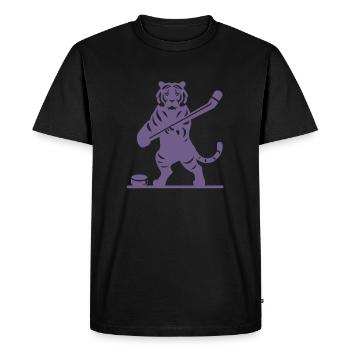 Tigre Hockey Sur Glace Silhouette De Joueur De Hockey Sur Glace - T-shirt Premium bio Homme - noir - Devant - Nico (187cm)