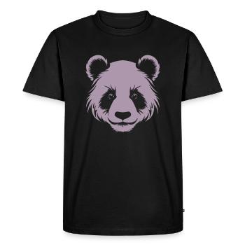 Portrait de tête de silhouette de panda - T-shirt Premium bio Homme - noir - Devant - Nico (187cm)