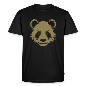 Portrait de tête de silhouette de panda - T-shirt Premium bio Homme - noir - Devant - Nico (187cm)