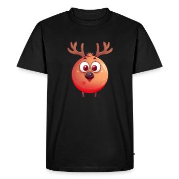 Rond renne Noël boule de Noël conception de bande dessinée - T-shirt Premium bio Homme - noir - Devant - Nico (187cm)