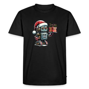 Robot de Noël - Cadeaux pour le Père Noël - T-shirt Premium bio Homme - noir - Devant - Nico (187cm)