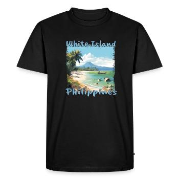 White Island Beach Philippines vacation beach - Men's Premium Organic T-Shirt - black - Front - Nico (187cm)