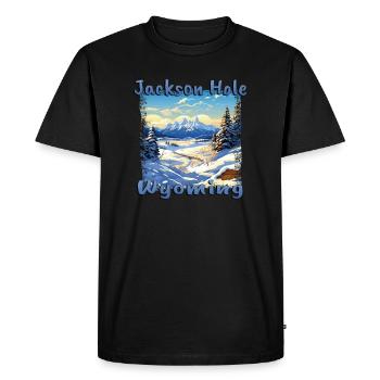 Vacances de ski à Jackson Hole, Wyoming Ski Resort - T-shirt Premium bio Homme - noir - Devant - Nico (187cm)