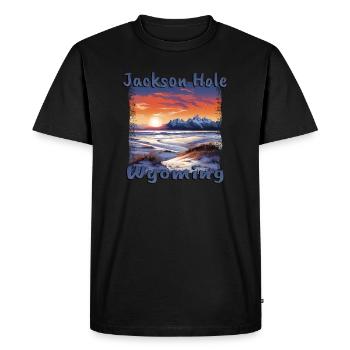 Vacances de ski à Jackson Hole, Wyoming Ski Resort - T-shirt Premium bio Homme - noir - Devant - Nico (187cm)