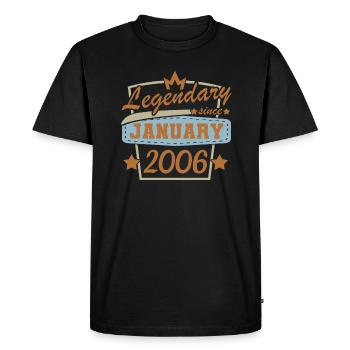 January 2006 Birthday Sayings Retro - Men's Premium Organic T-Shirt - black - Front - Nico (187cm)