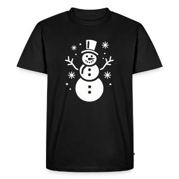 Snowman Silhouette Minimalist - Men's Premium Organic T-Shirt - black - Front - Nico (187cm)