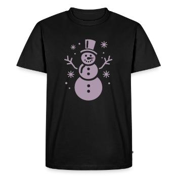 Snowman Silhouette Minimalist - Men's Premium Organic T-Shirt - black - Front - Nico (187cm)