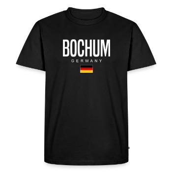 Bochum - T-shirt Premium bio Homme - noir - Devant - Nico (187cm)