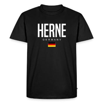 Herne - T-shirt Premium bio Homme - noir - Devant - Nico (187cm)