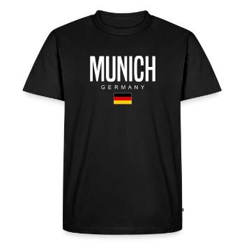 Munich - T-shirt Premium bio Homme - noir - Devant - Nico (187cm)