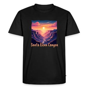 Santa Elena Canyon Texas USA Sunset Purple Color - Men's Premium Organic T-Shirt - black - Front - Nico (187cm)