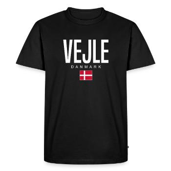 Vejle, Denmark - Men's Premium Organic T-Shirt - black - Front - Nico (187cm)