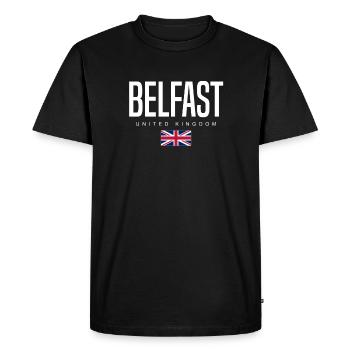 Belfast, Royaume-Uni - T-shirt Premium bio Homme - noir - Devant - Nico (187cm)