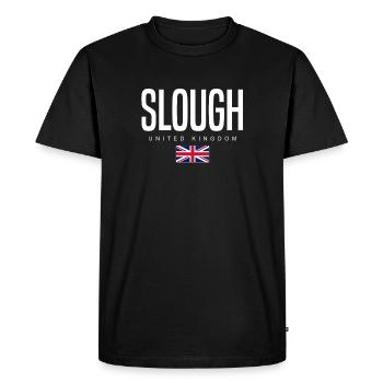 Slough, Angleterre, Royaume-Uni - T-shirt Premium bio Homme - noir - Devant - Nico (187cm)