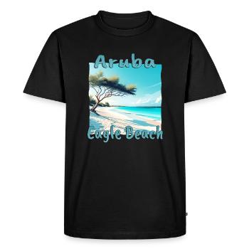 Aruba Vacances Eagle Beach Design - T-shirt Premium bio Homme - noir - Devant - Nico (187cm)