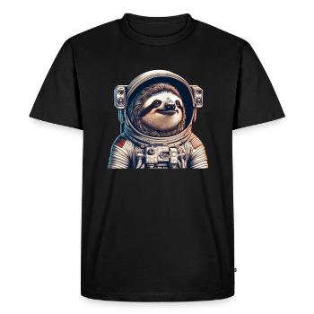 Astronaute paresseux pensif - T-shirt Premium bio Homme - noir - Devant - Nico (187cm)