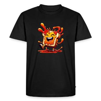 Jam Toast Delicious Breakfast - Men's Premium Organic T-Shirt - black - Front - Nico (187cm)